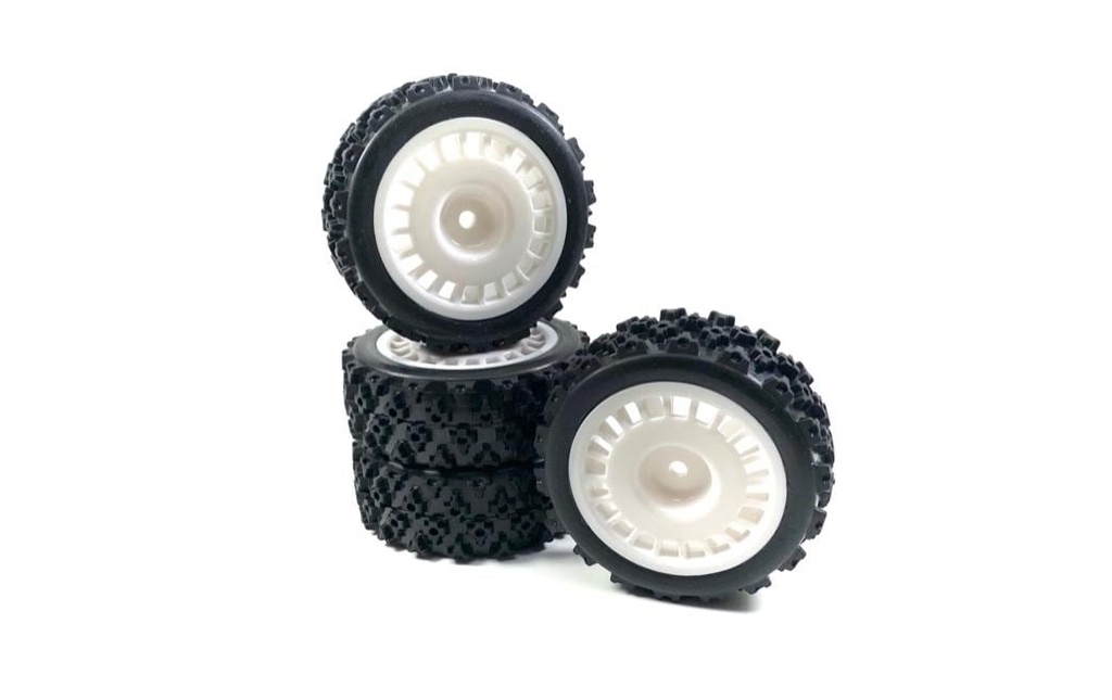Absima 1:10 Jeu de roues Rally Block Design Blanc (4)