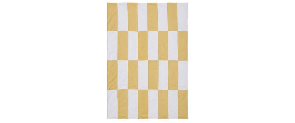 Urbanara Couverture de pique-nique Tamina 180 x 120 cm - Jaune sable / blanc naturel