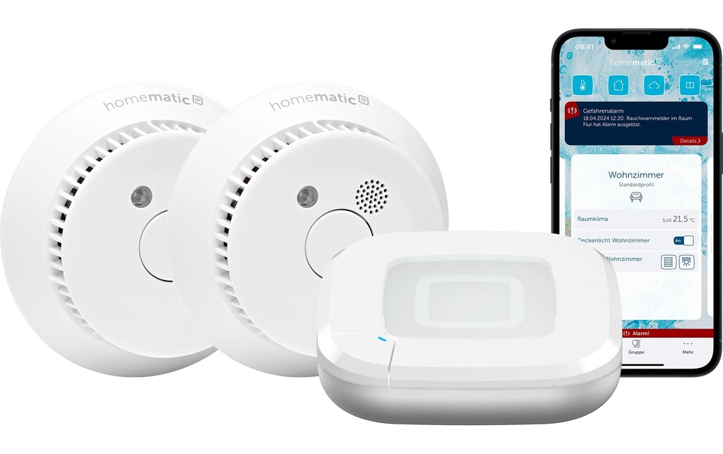 Homematic IP Détecteur de fumée radio 2x détecteur de fumée, Access Point 2