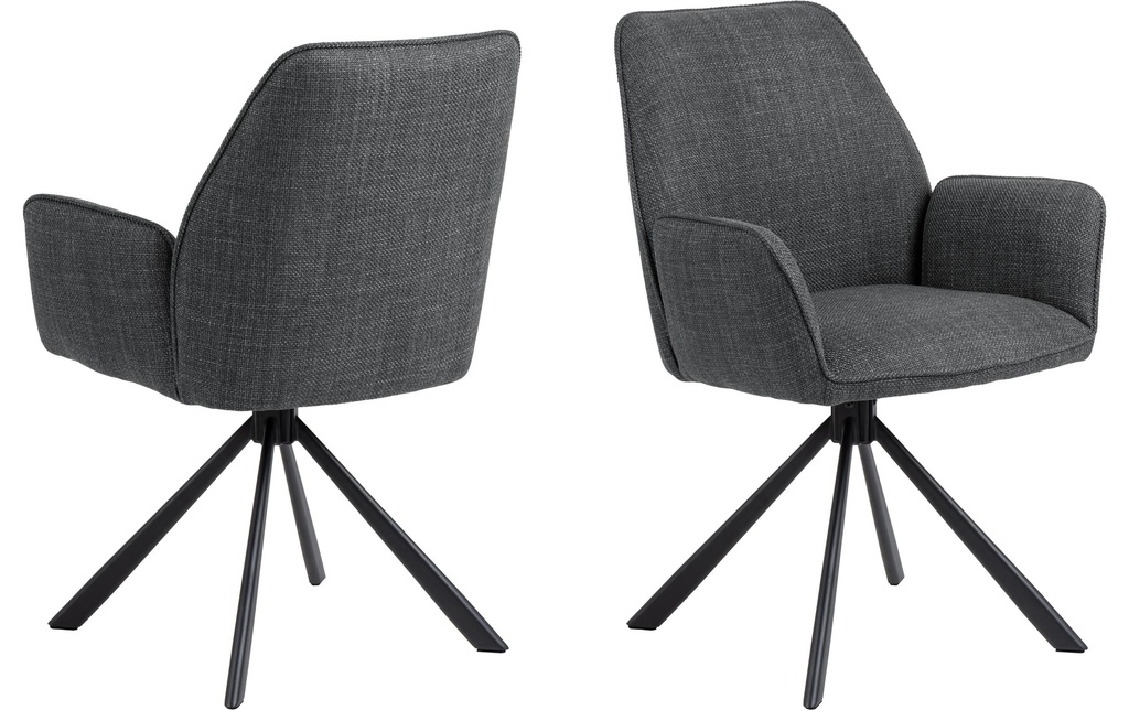 AC Design Chaise Glenda, 2 pièces, Gris foncé