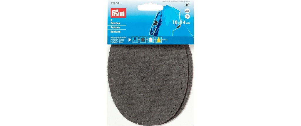 Prym Raccommodages 10 x 14 cm Faux cuir, gris, 2 Pièce/s