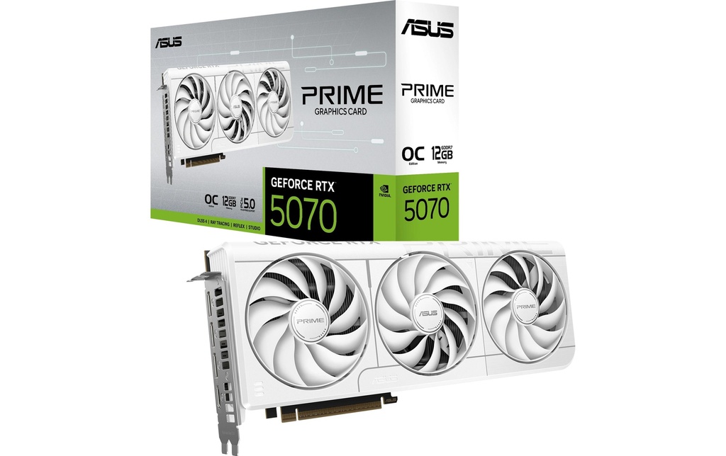 ASUS Carte graphique PRIME GeForce RTX 5070 12 GB White OC Edition