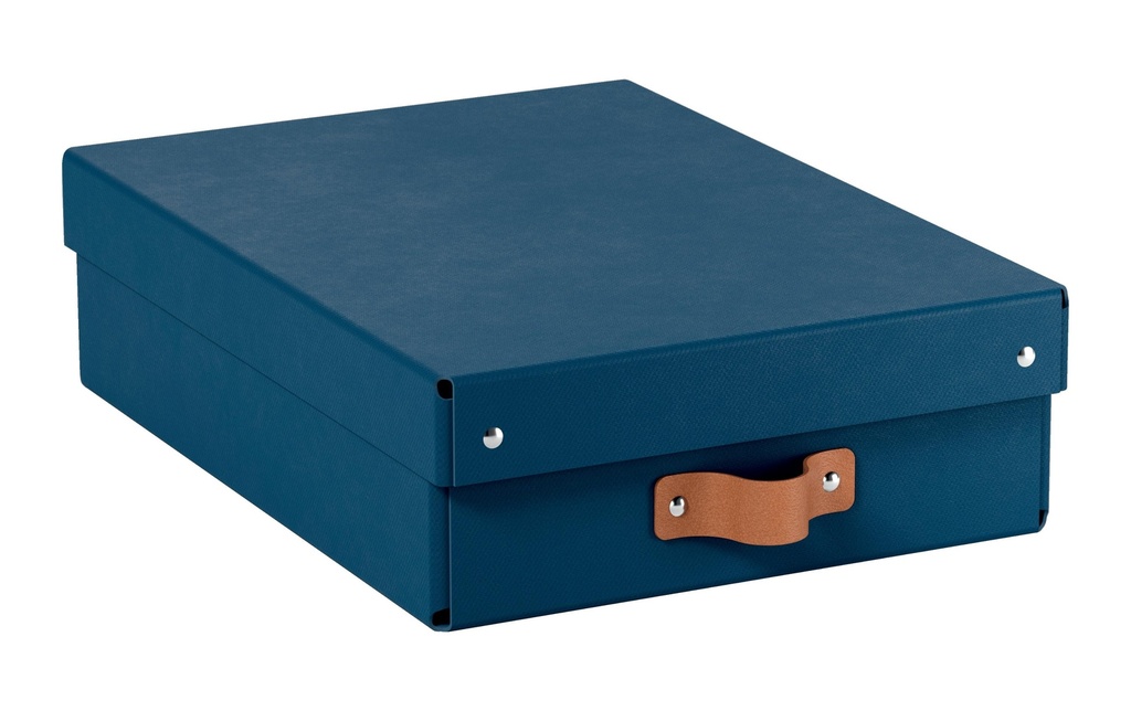 Leitz Boîte d'archives Puro plate avec couvercle à charnière, 2 pièces, bleu nuit