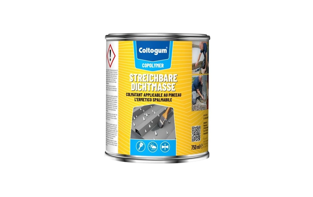 Coltogum Mastic d'étanchéité à peindre gris 750 ml