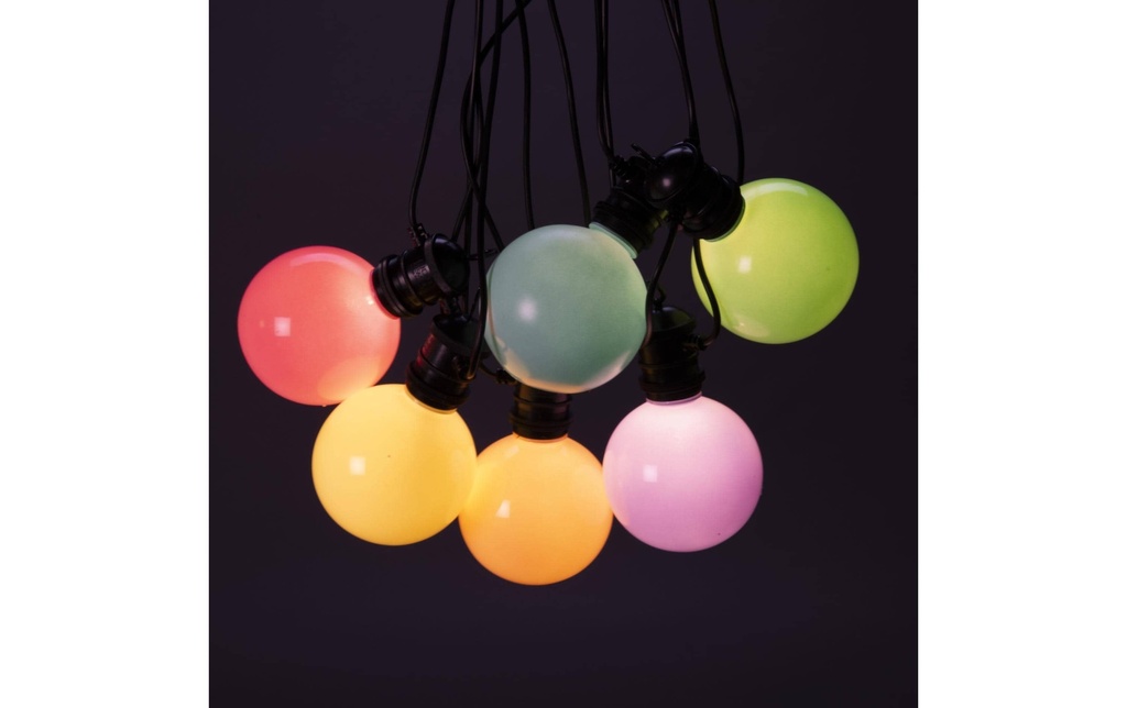 Konstsmide Guirlande lumineuse Globe solaire, 10 LED, multicolore