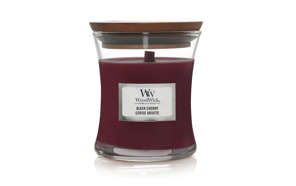 Woodwick Bougie parfumée Black Cherry mini Jar