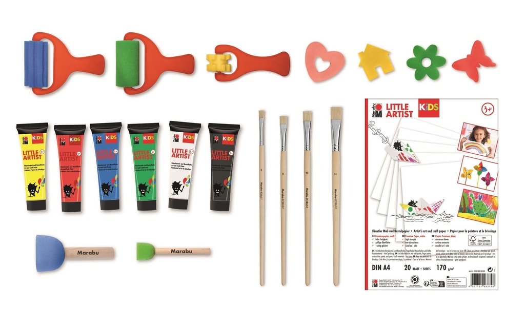 Marabu Peinture pour bricolage Kids Power Paint Box 6 x 36 ml