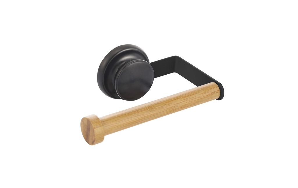 MSV Porte-rouleau pour papier toilette Nature/Noir mat