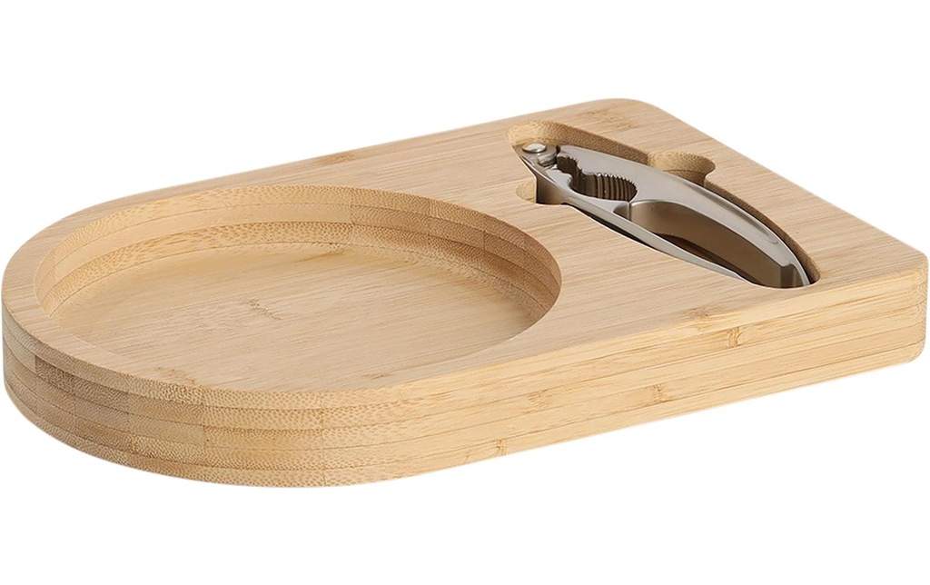 Zeller Present Casse-noix set de 2 pièces en bambou Métal, Brun