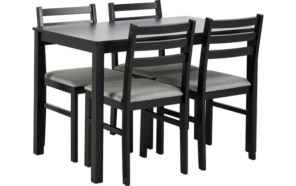 AC Design Ensemble de table à manger Alicante 110 x 74.5 cm, Noir