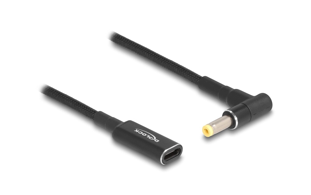 Delock Câble de chargement USB-C à HP 4.8 x 1.7 mm angulé à 90°, 15 cm