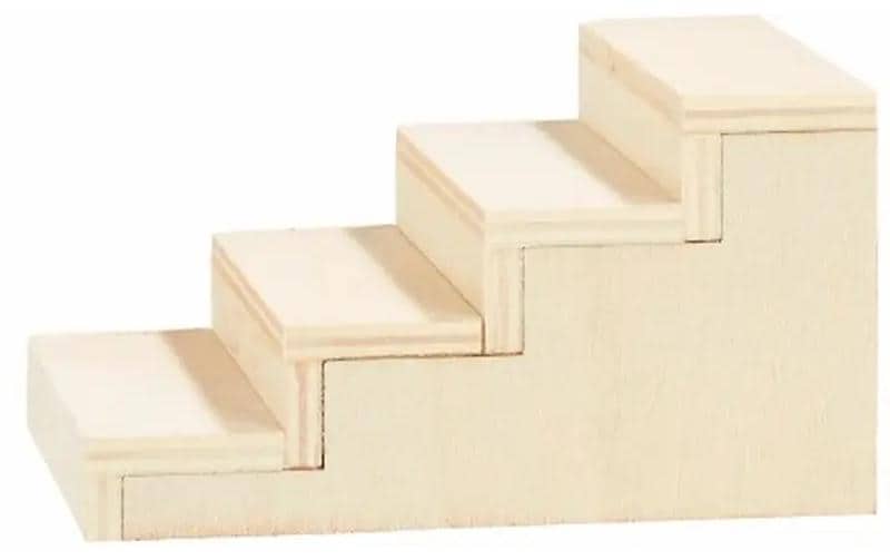 HobbyFun Mini Maison Escalier 10.3 x 7 x 5.5 cm, nature