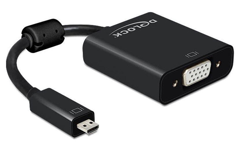 Delock Câble adaptateur Micro-HDMI (HDMI-D) - VGA avec audio