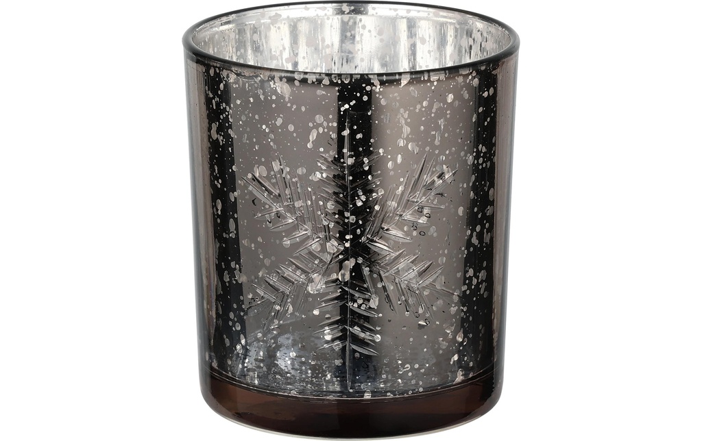 EGLO Bougeoir à bougie chauffe-plat Flocon de chevreuil Lukut 8 cm Argenté, Verre