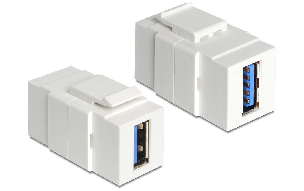 Delock Module Keystone USB 3.0, A – A, (f-f) Blanc