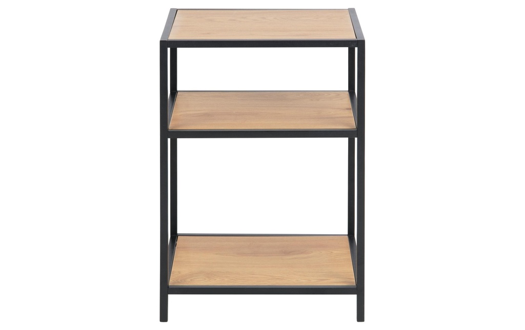 AC Design Table de nuit Seaford 42 x 35 x 63 cm, Noir/Nature