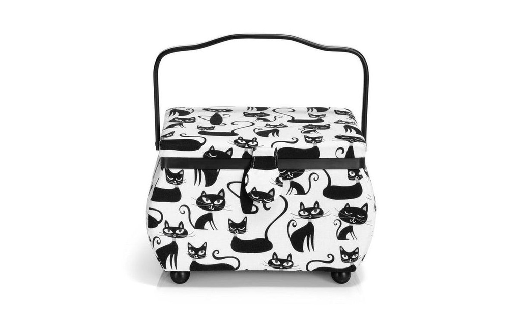 Prym Caisse de rangement Cats Noir/blanc, M
