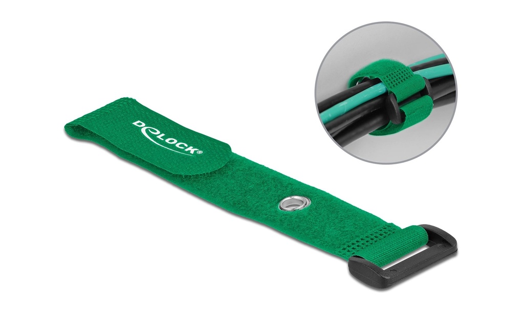 Delock Serre-câble auto-agrippant Vert 190 mm x 25 mm 5 pièces