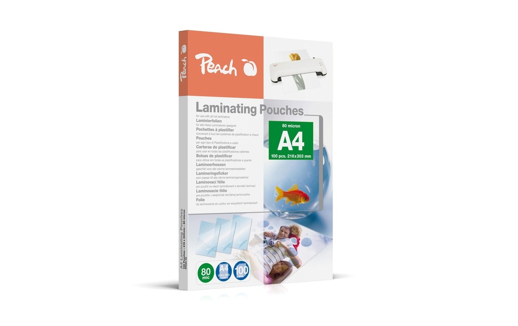 Peach Film laminé A4, 25 pièces, brillant