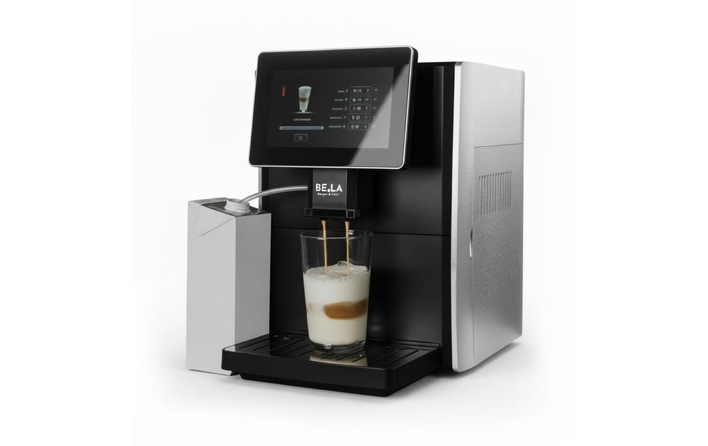 Berger Lanz Machine à café automatique Mucho Gusto Noir, Argenté
