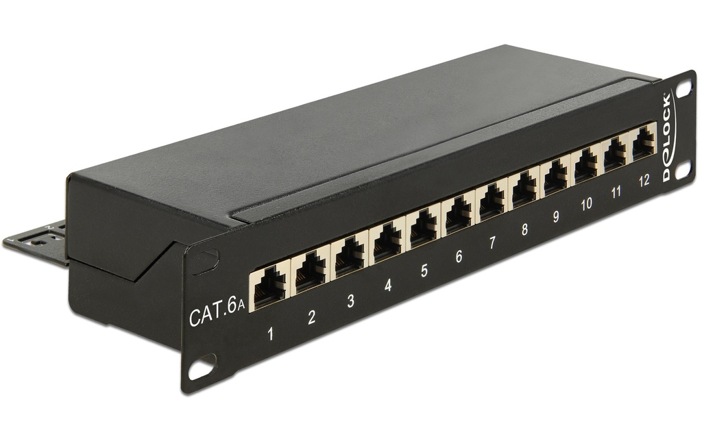 Delock Panneau de réseau 12 Port 10 Cat.6A LSA Noir