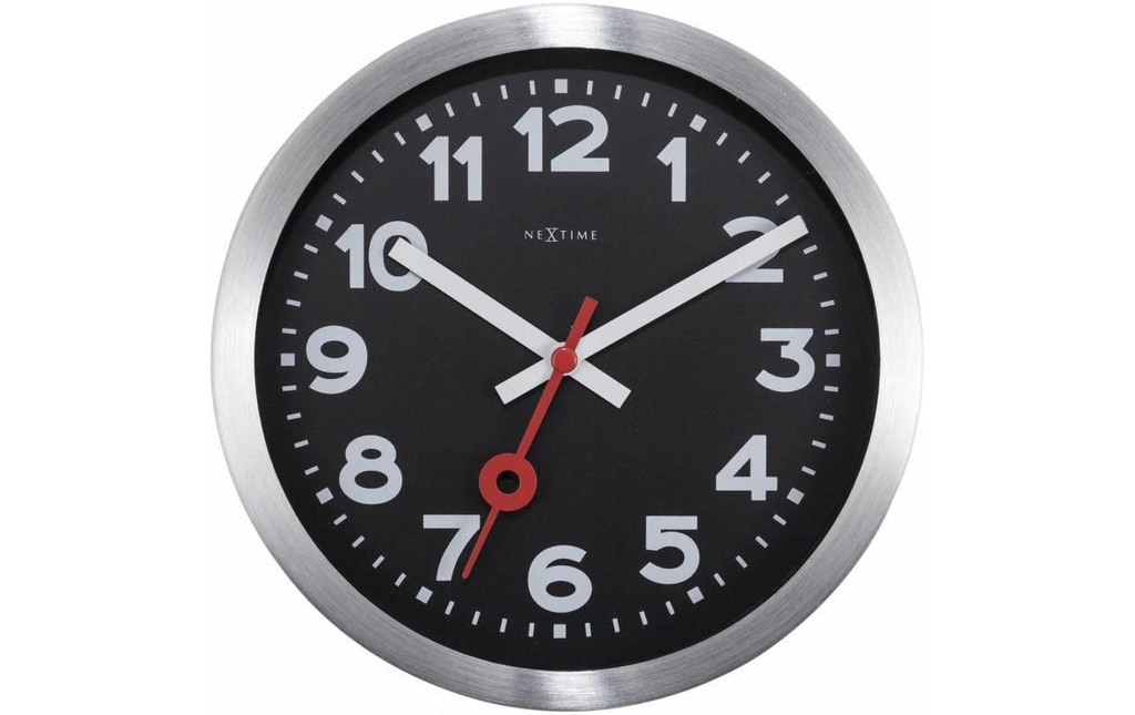 NeXtime Horloge murale Station Ø 35 cm Schwarz