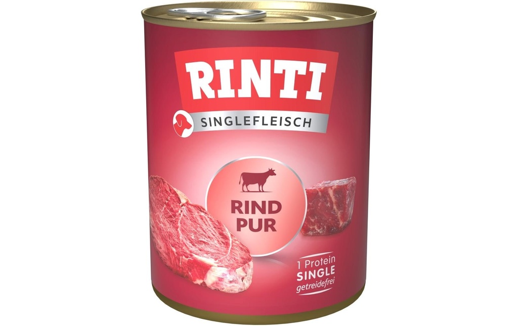 Rinti Alimentation humide Singlefleisch Boîte de bœuf pur, 800 g