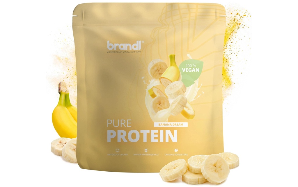 Brandl-Nutrition Poudre Pure Protein 2.0 végétalien Banane 1000 g
