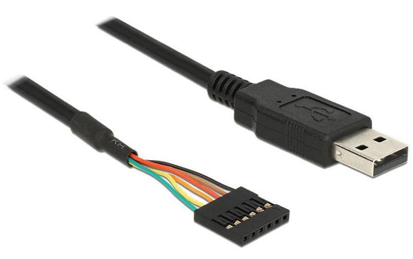 Delock Câble USB 2.0 TTL Seriel 6 Pin (3 V) USB-A - Pinheader 1.8 m