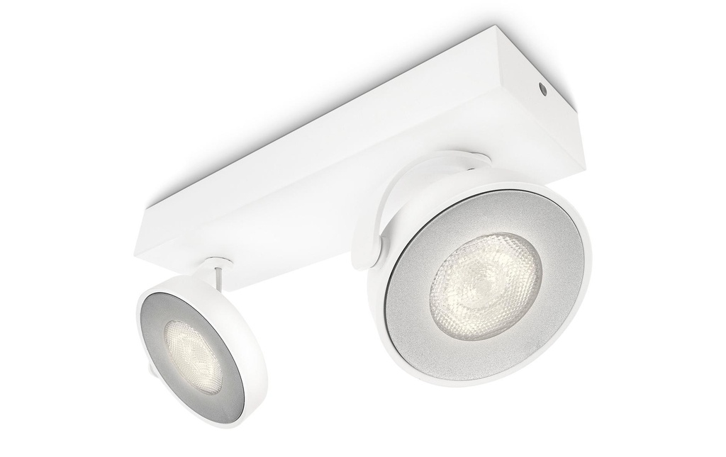Philips Spot encastré Clockwork, 2 x 4.5 W, 1000 lm, 2700 K, blanc
