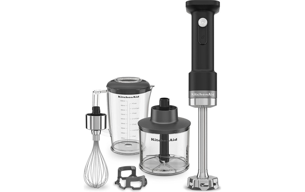 KitchenAid Mixeur plongeant Go Cordless 5KHBRV05BM Transparent/Noir