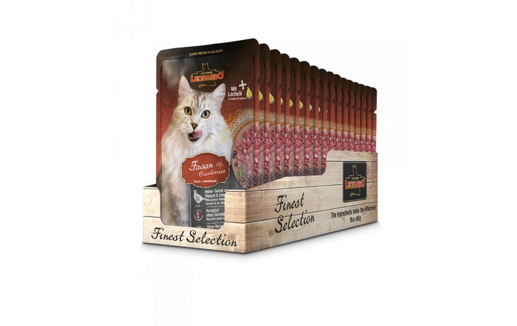 Leonardo Cat Food Alimentation humide Faisan & Cranberries, 16 x 85 g