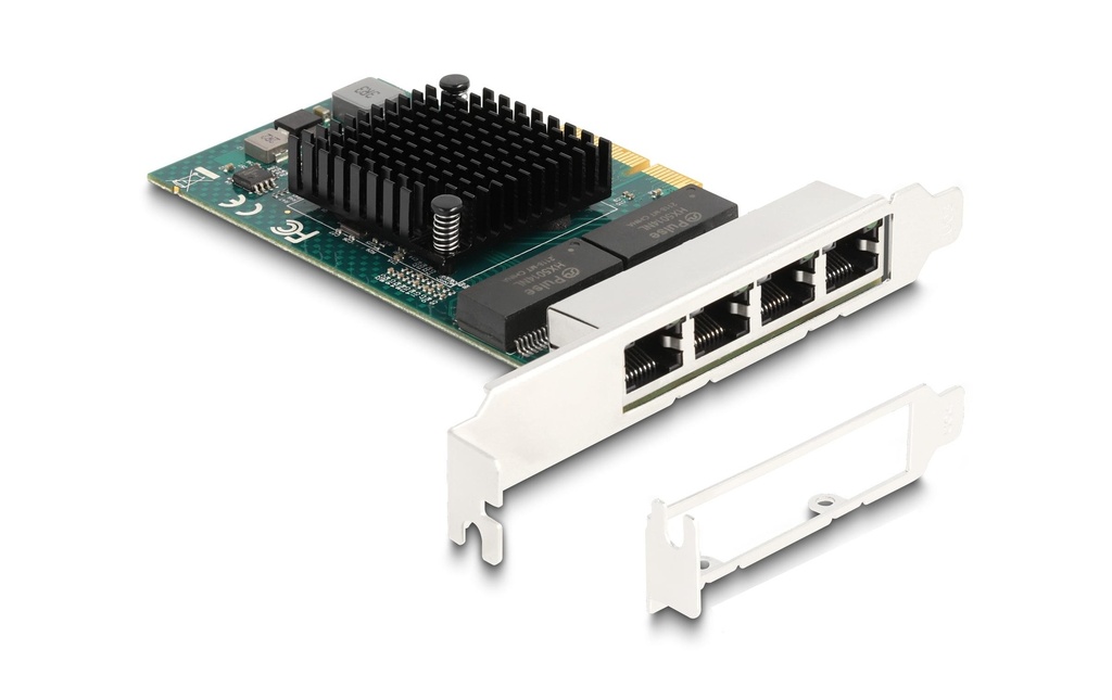 Delock Carte réseau 4x RJ45 Gigabit, PCI-Express x4