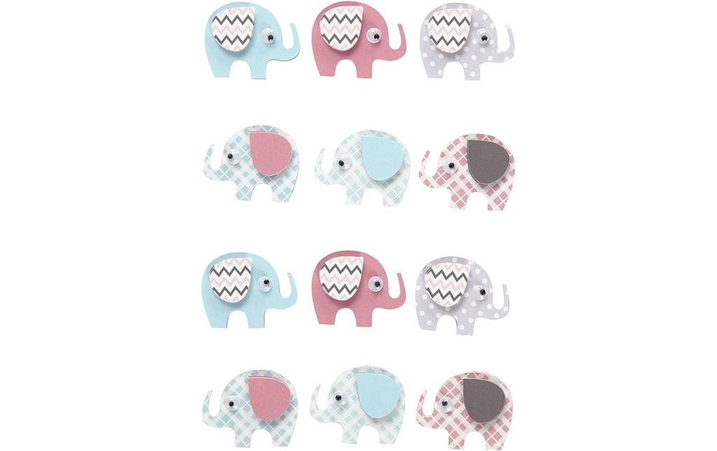 Creativ Company Autocollant 3D Éléphant 12 Pièce/s