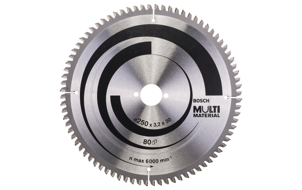 Bosch Professional Lame de scie circulaire Multi Material, 250 x 30 x 3.2 mm, Z 80