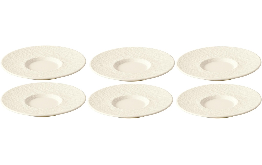 Villeroy & Boch Soucoupe Manufacture Rock 6 Pièce/s, Blanc/Crème