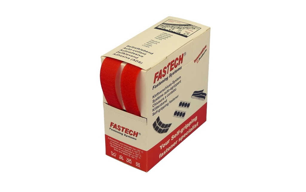 FASTECH Boîte de bande auto-agrippante Rouge