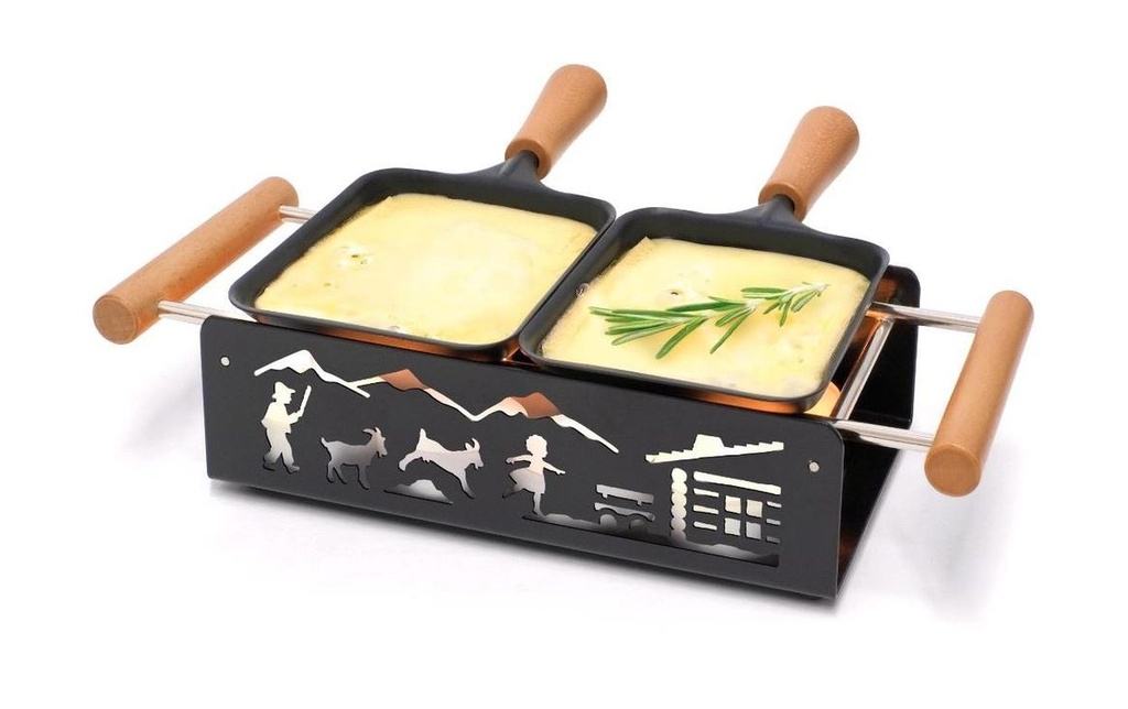 TTM Raclette à bougie chauffe-plat Twiny Cheese Heidi Noir mat