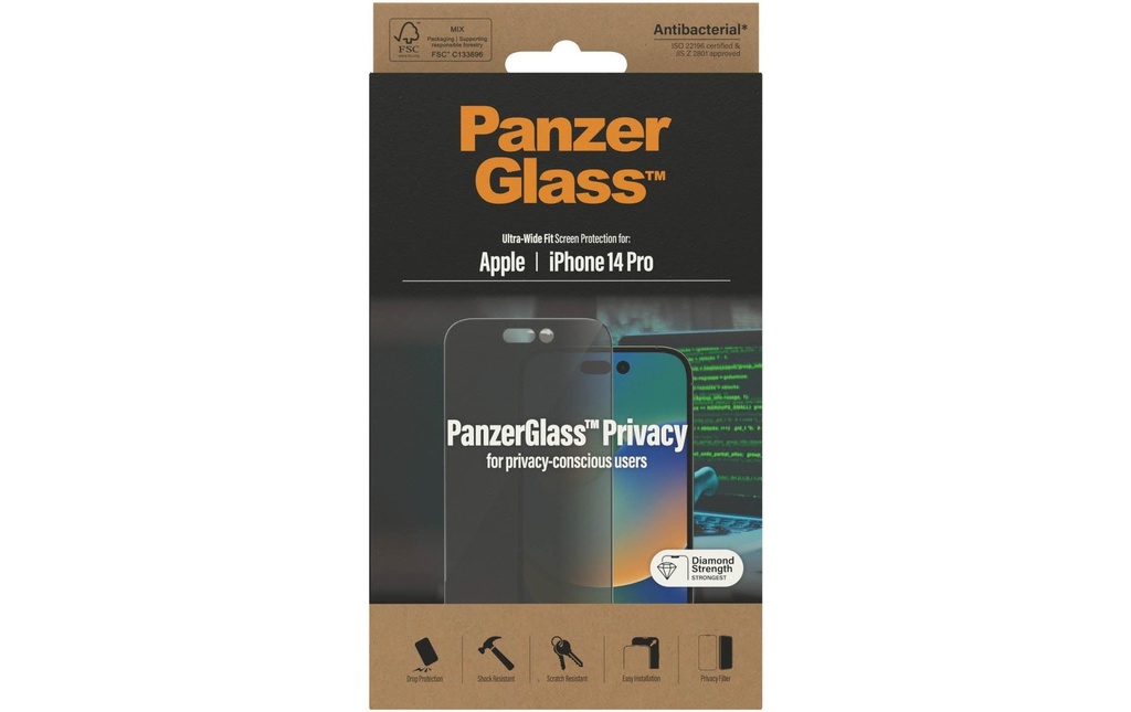 Panzerglass Protection d’écran Ultra Wide Fit Privacy iPhone 14 Pro