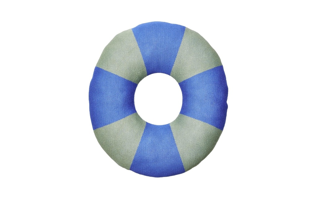 Chic Mic Coussin en coton tricoté Donut 50 x 50 cm,  Blueberry