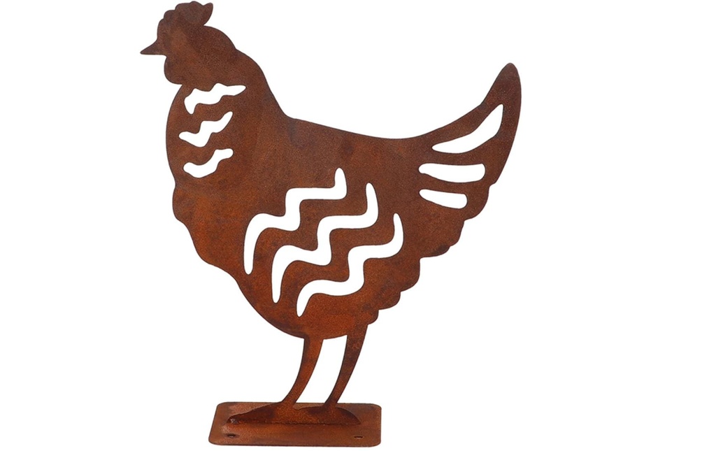 Esschert Design Figure décorative Poulet Rouille