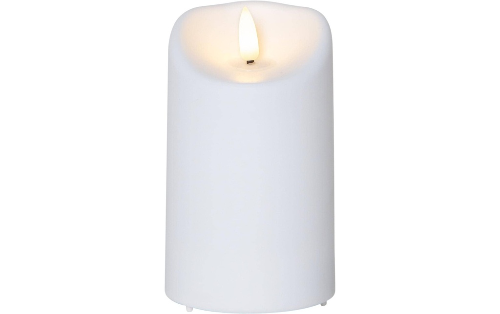 Star Trading Bougie LED Flamme pilier Ø 7.5 x 13 cm, Blanc