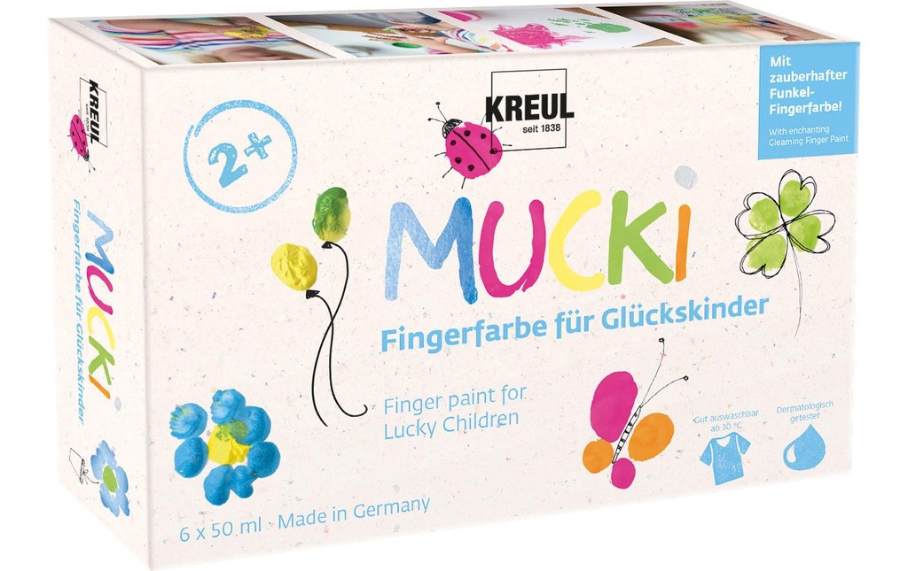 Kreul Peinture aux doigts Set Enfants de la chance 50 ml, 6 pièces