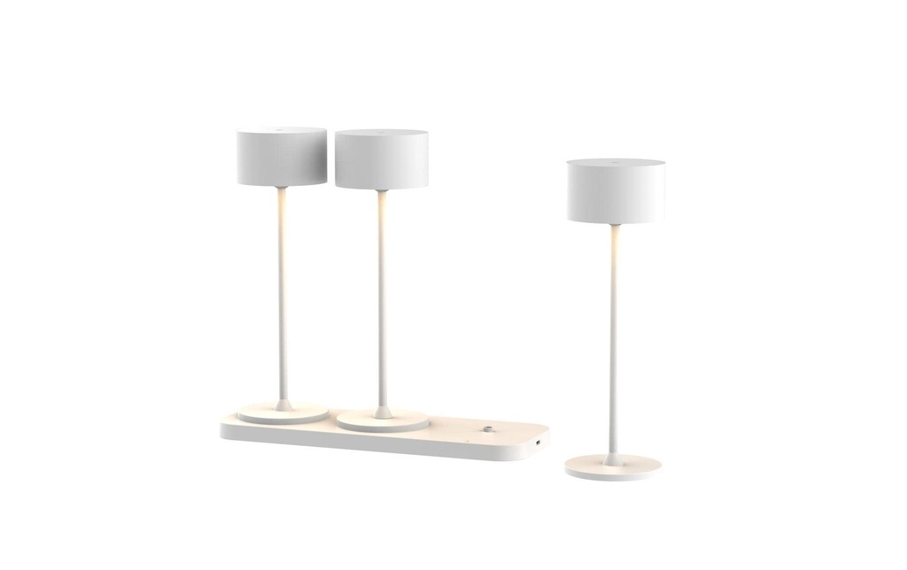 Schönenberger Lampe de bureau Set de 3 lampes avec station de recharge Tavolo blanc