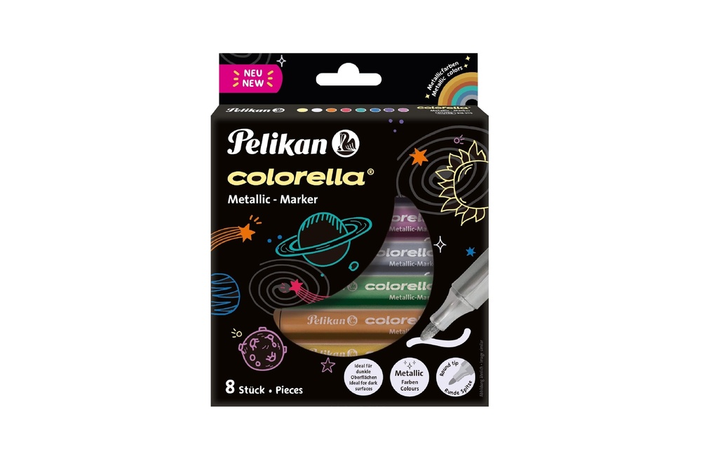 Pelikan Crayon feutre Colorella métallique 8 pièces, Multicolore