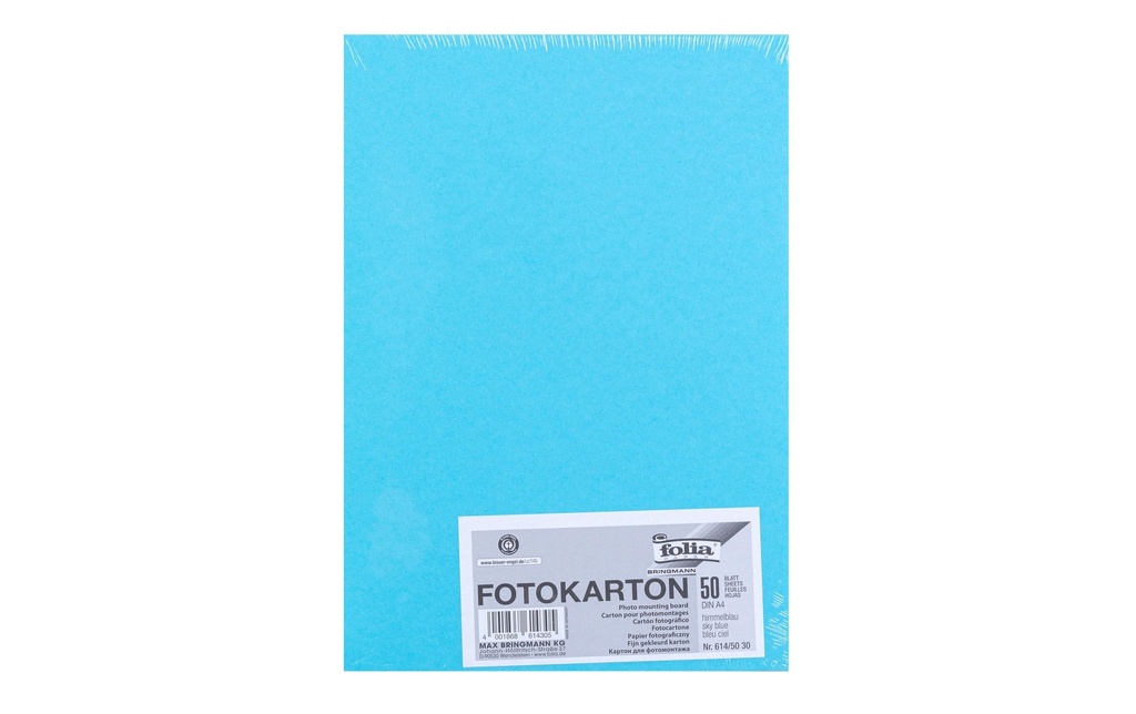 Folia Papier cartonné A4, 300 g/m², 50 feuilles, bleu ciel