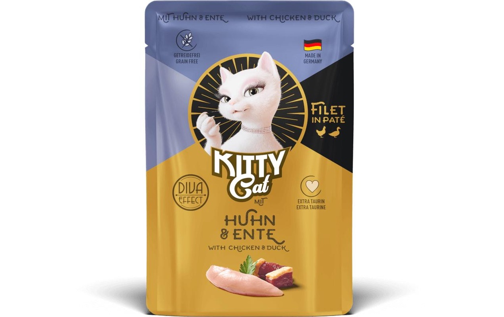 KITTY Cat Alimentation humide Filét Paté Pouch poulet, canard 85 g