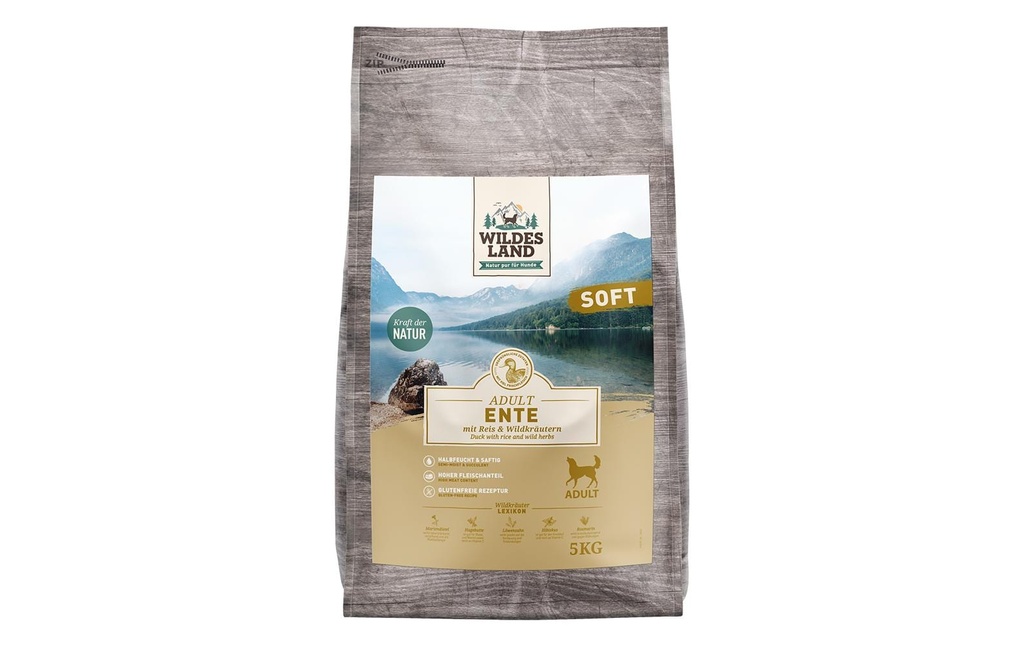 Wildes Land Aliments mi-humides pour animaux Canard au riz et aux herbes sauvages 5 kg