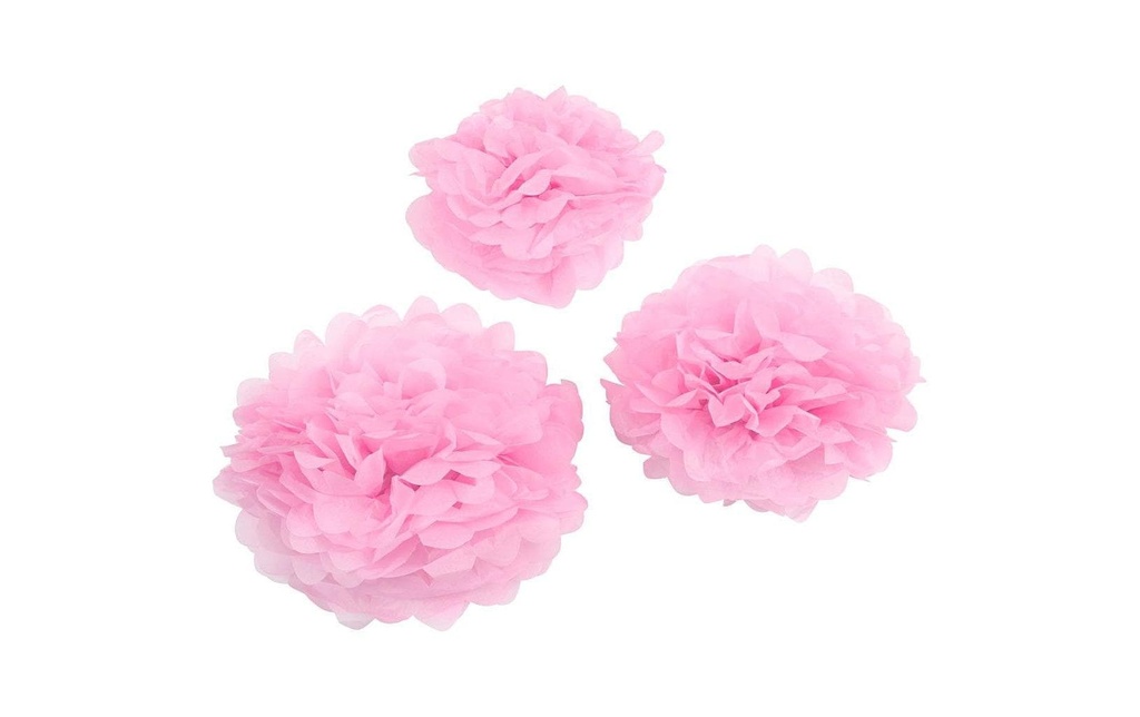 Creativ Company Pompons 20 + 24 + 30 cm 3 pièces, rose