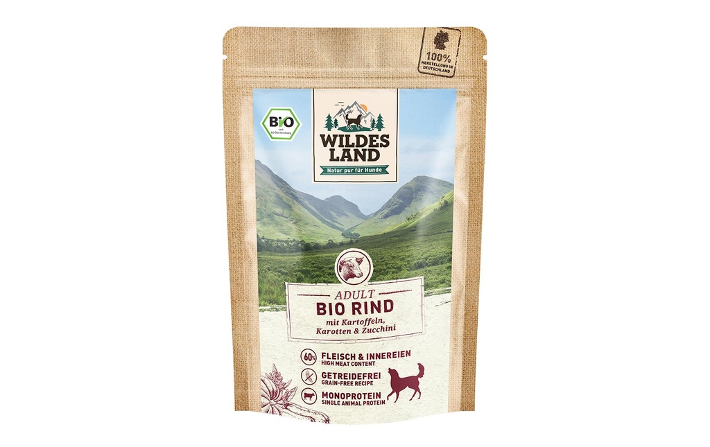 Wildes Land Alimentation humide Bœuf avec pommes de terre, carottes & courgettes 10x125g